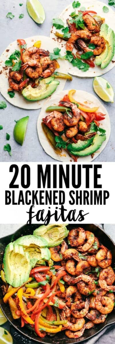 20 Minute Skillet Blackened Shrimp Fajitas | The Recipe Critic