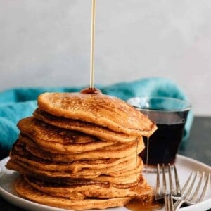 Maple Sweet Potato Pancakes. These maple sweetened sweet potato pancakes are so thick and fluffy.  Not to mention perfectly spiced and flavorful. 