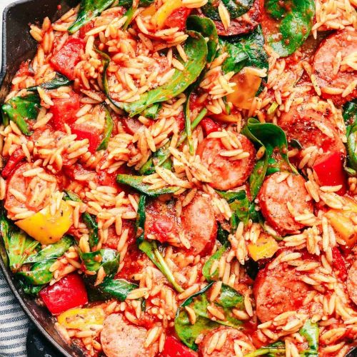 Italian Orzo And Sausage Skillet 