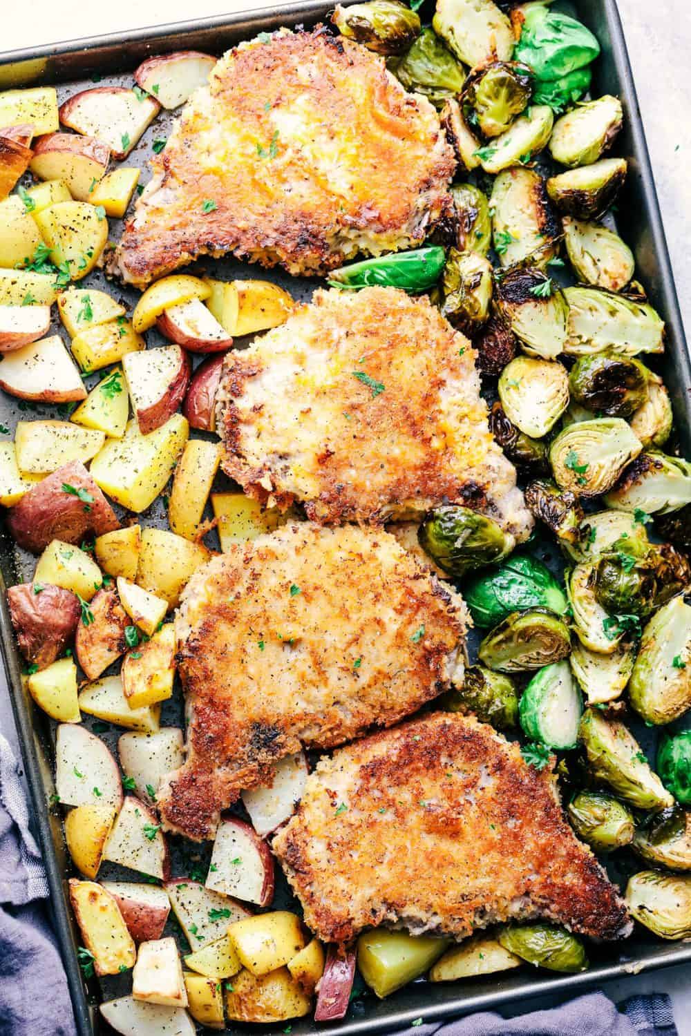 Sheet Pan Crispy Cheddar Pork Chops - 67