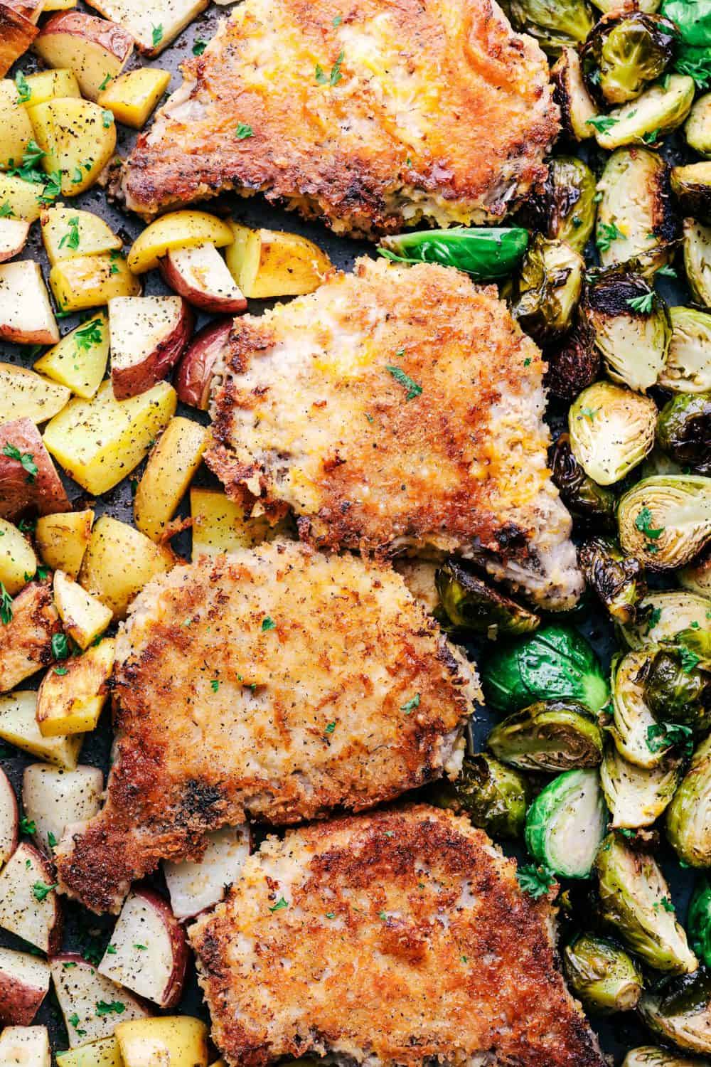 Sheet Pan Crispy Cheddar Pork Chops - 55