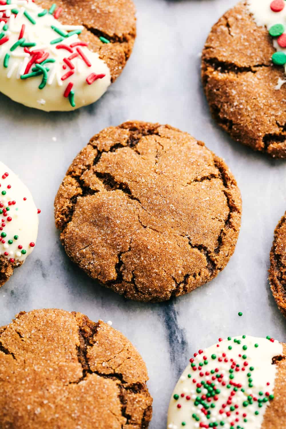 Best Ever Molasses Cookies areal view.