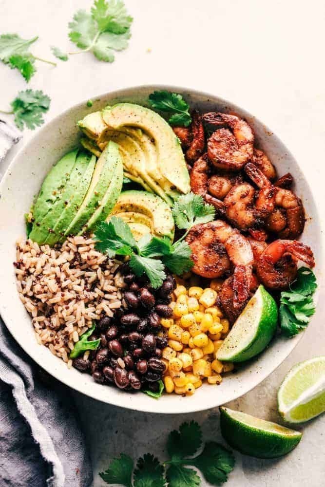 Meal-Prep Shrimp Burrito Bowls