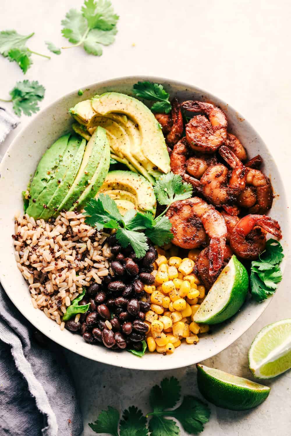 Blackened Shrimp Avocado Burrito Bowls Recipe Ocean