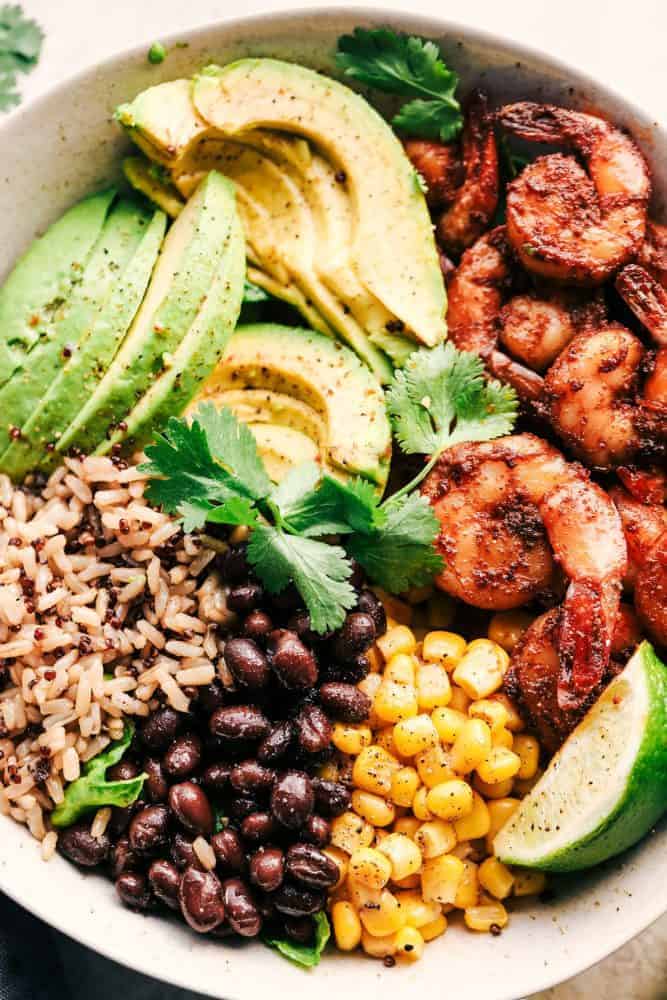 Meal-Prep Shrimp Burrito Bowls