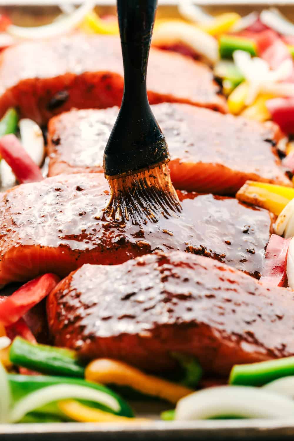 Sheet Pan Garlic Lime Salmon Fajitas  The Recipe Critic