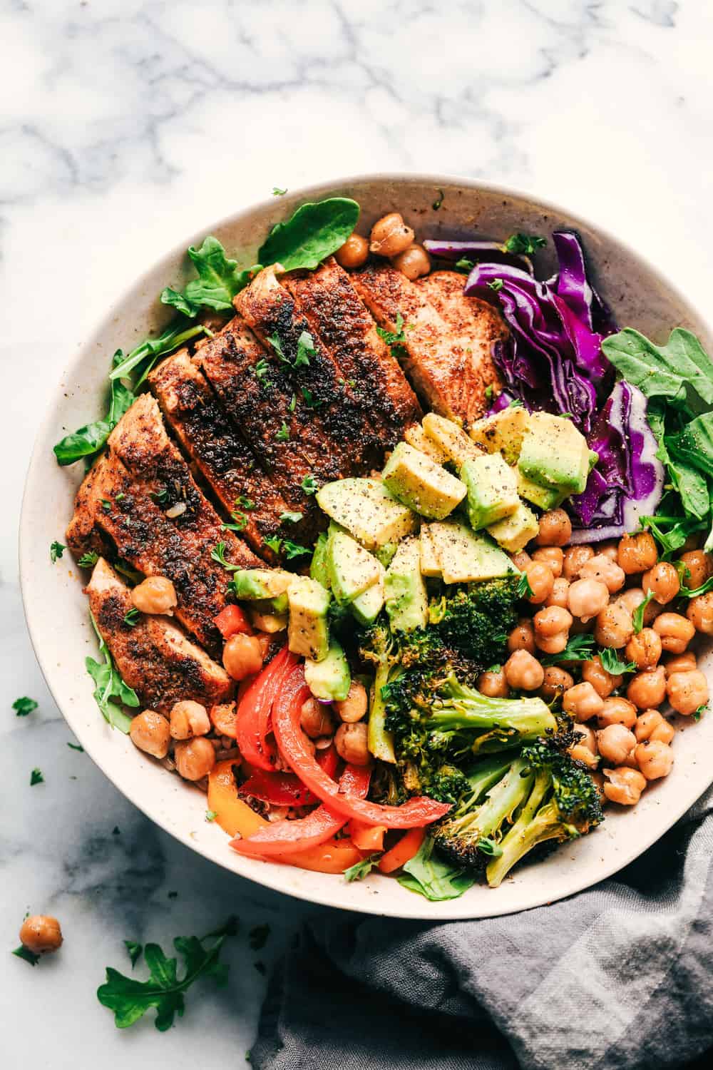 Cajun Chicken Rice Bowls with Avocado Salad