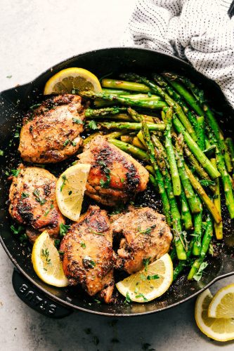 Lemon Garlic Butter Herb Chicken with Asparagus | The Recipe Critic