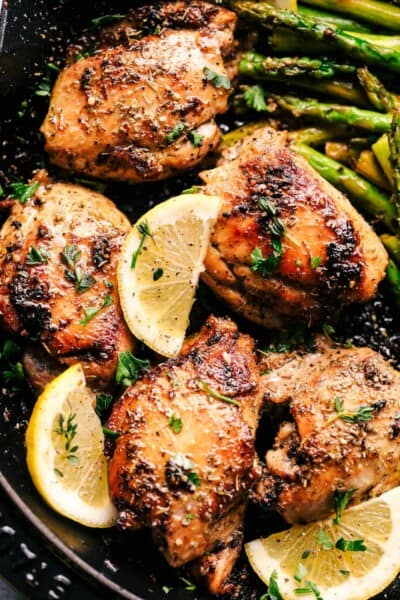 Lemon Garlic Butter Herb Chicken with Asparagus | The Recipe Critic