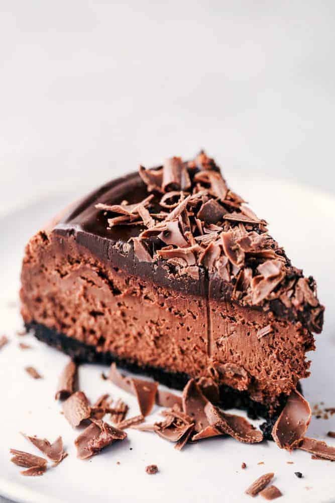 A slice of Death By Chocolate Cheesecake. 