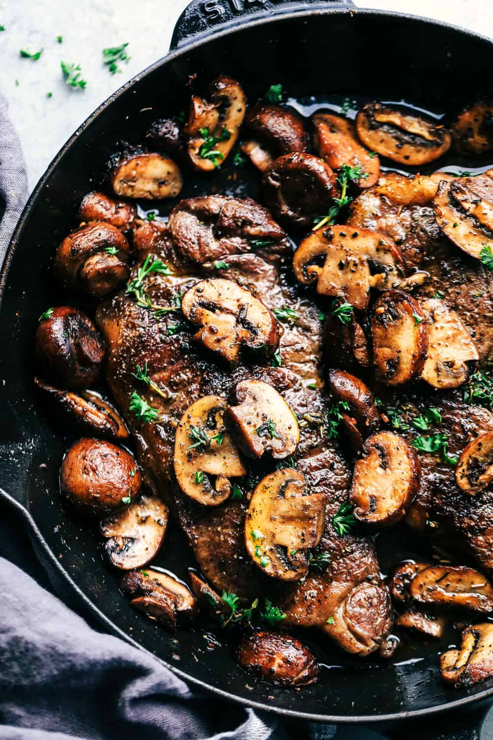 Garlic Butter Herb Steak and Mushrooms | The Recipe Critic
