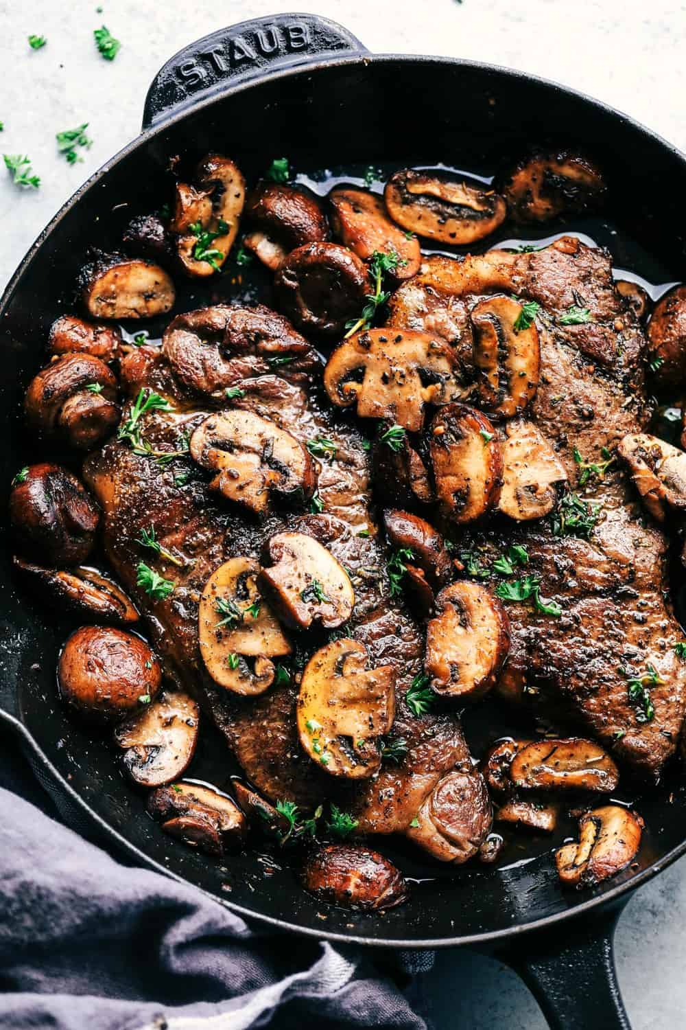 Garlic Butter Herb Steak and Mushrooms - 2