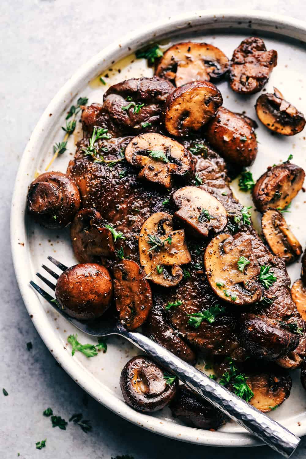 Garlic Butter Herb Steak and Mushrooms | The Recipe Critic