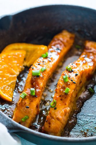 Pan Seared Orange Mustard Salmon