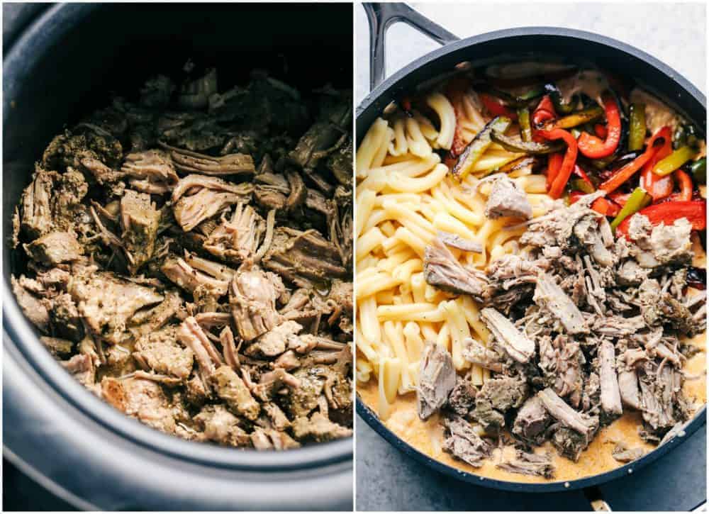 Pork Carnitas in a pan. 