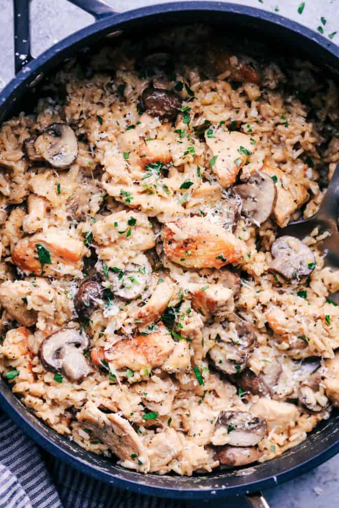 One Pot Creamy Parmesan Chicken with Mushroom Rice - 59