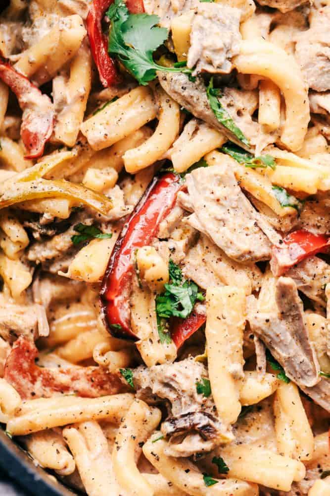 Creamy Pork Carnitas Pasta.