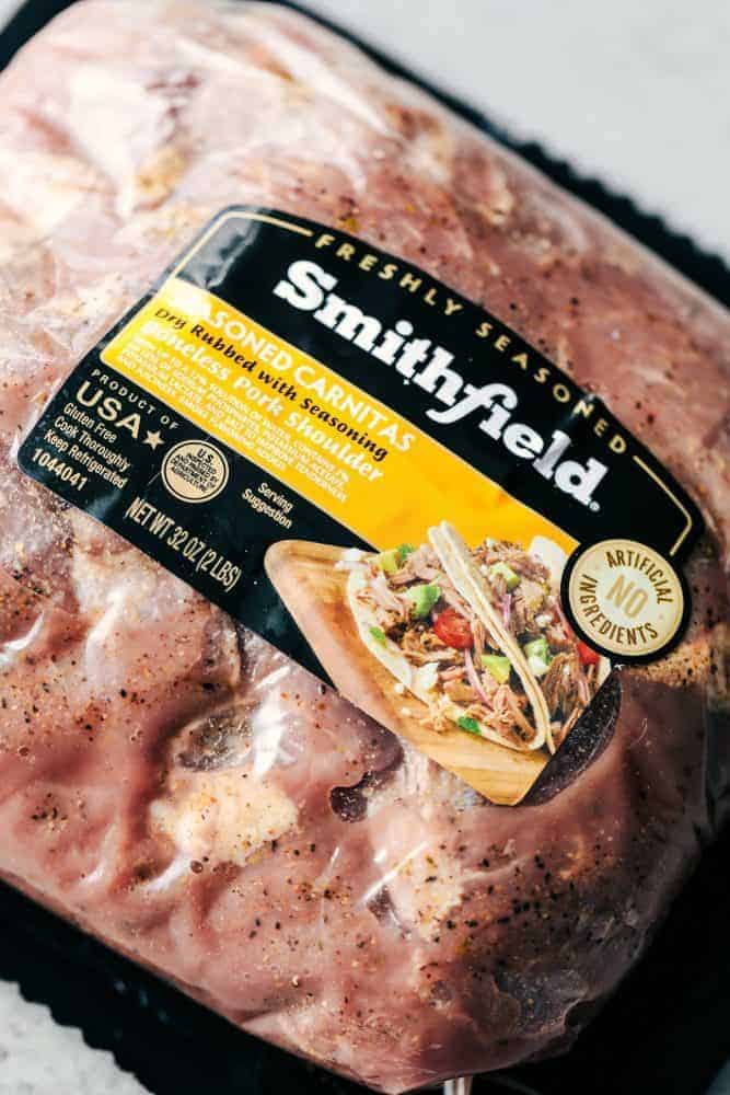 Smithfield pork in packaging. 