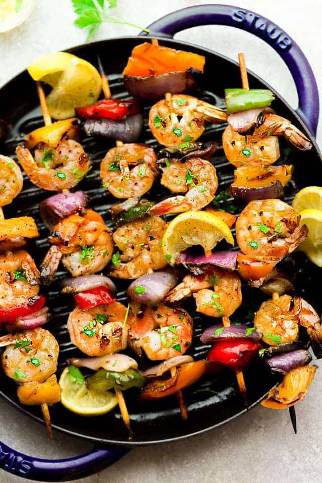 Shrimp vegetable skewers sale