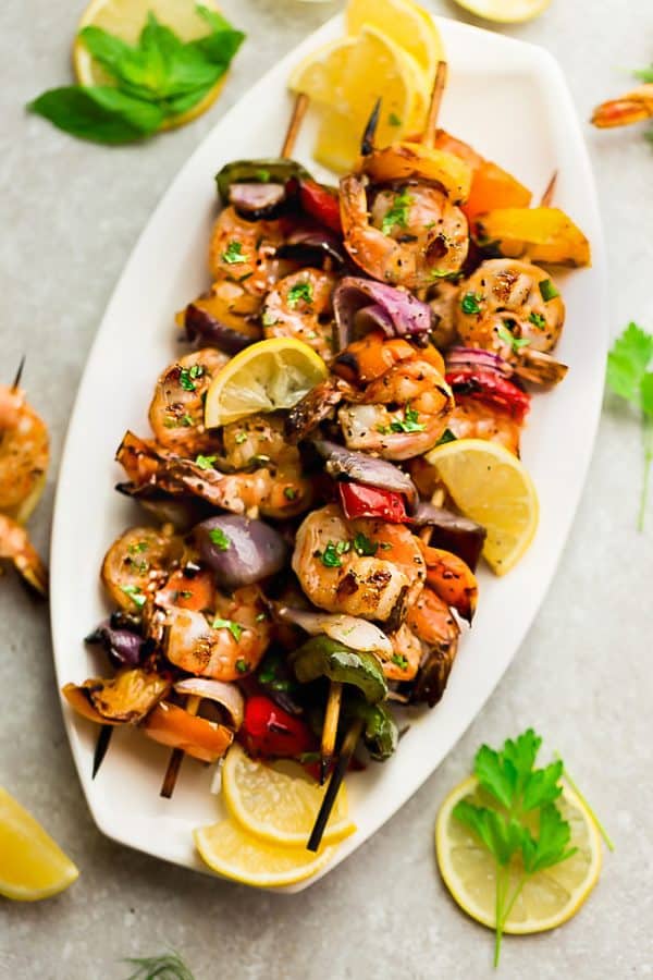 Grilled Lemon Garlic Butter Shrimp With Vegetables The Recipe Critic