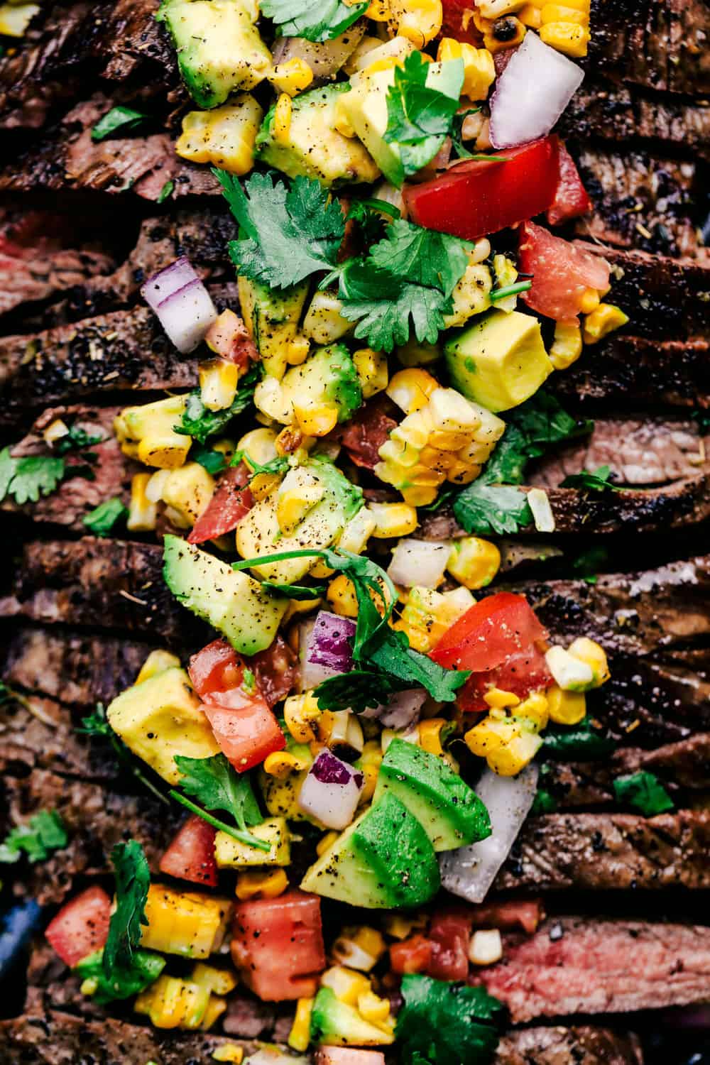 Grilled Garlic Herb Flank Steak with Avocado Corn Salsa - 84