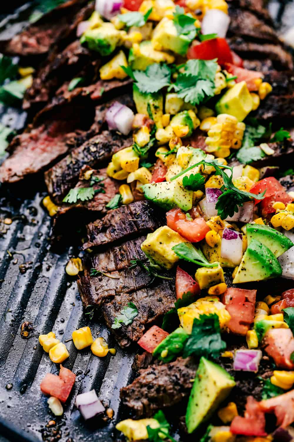 Grilled Garlic Herb Flank Steak with Avocado Corn Salsa - 26