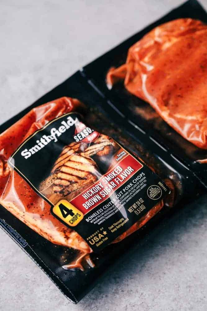 Smithfield Seasoned packaged pork chops. 