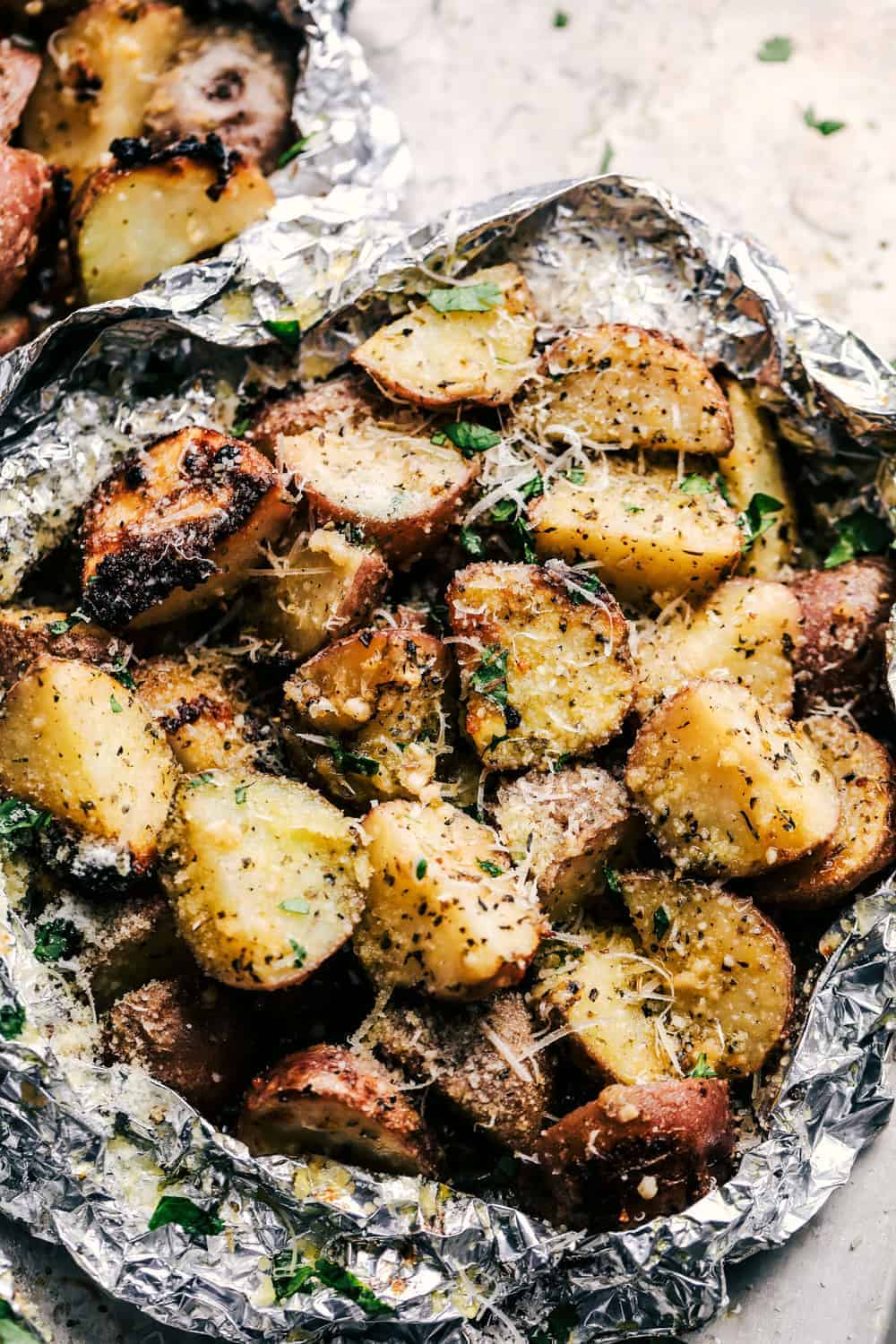 Parmesan Garlic Potato Foil Packets - 61