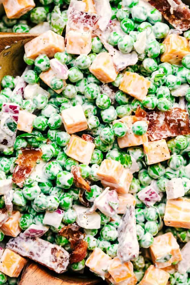 Best Ever Creamy Pea Salad With Bacon - SMART KIDS