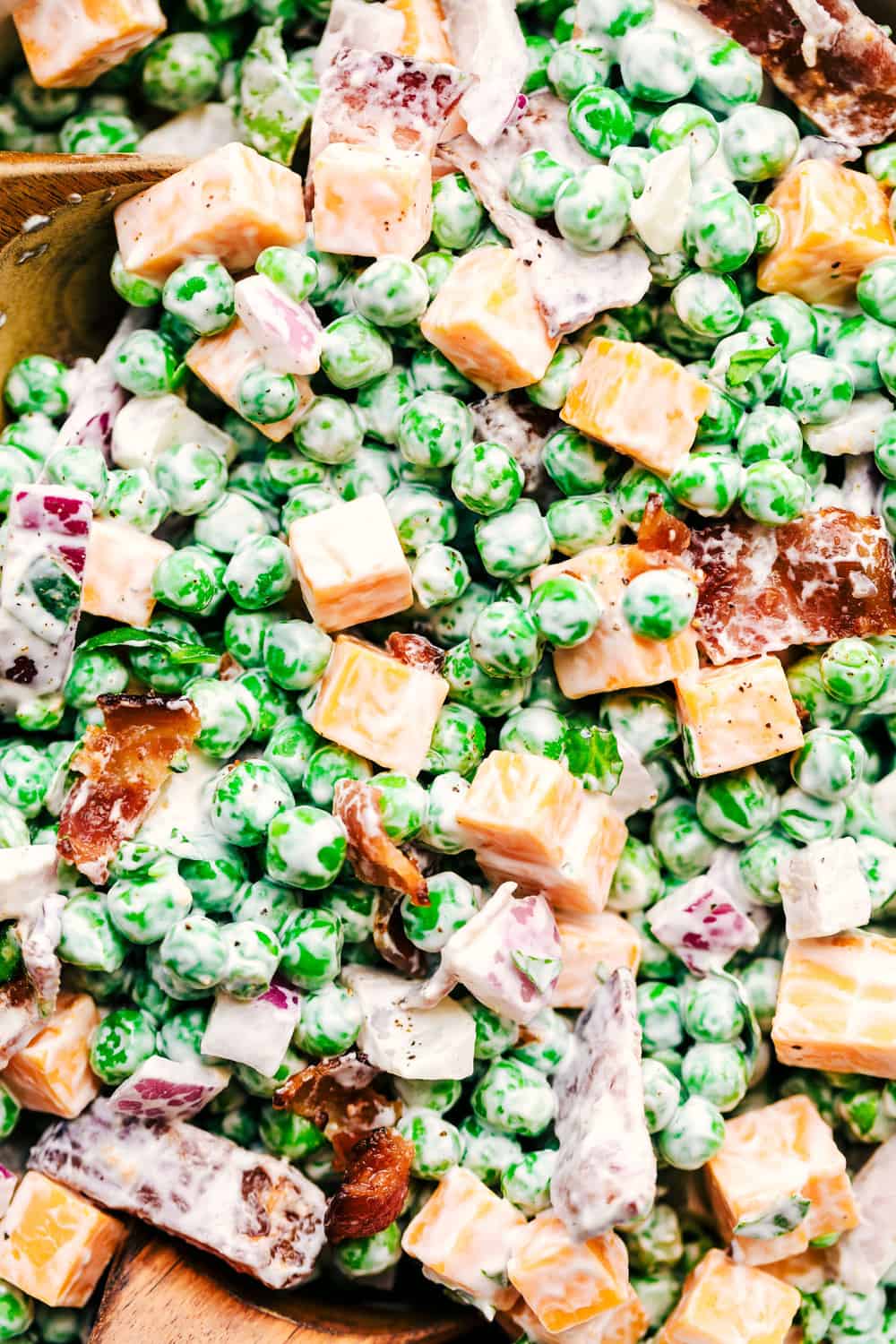 Best Ever Creamy Pea Salad with Bacon - 16