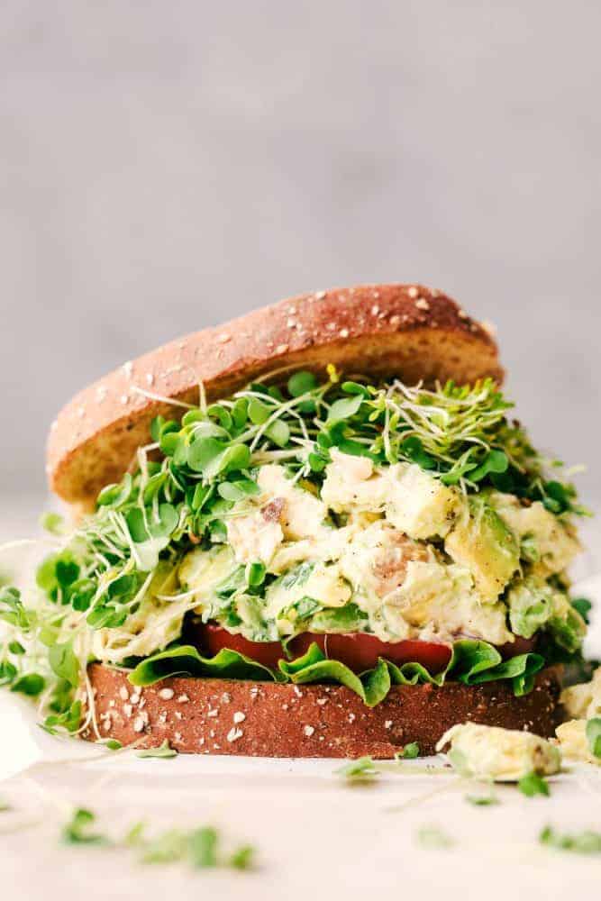 Avocado Chicken Salad made for sandwich. 