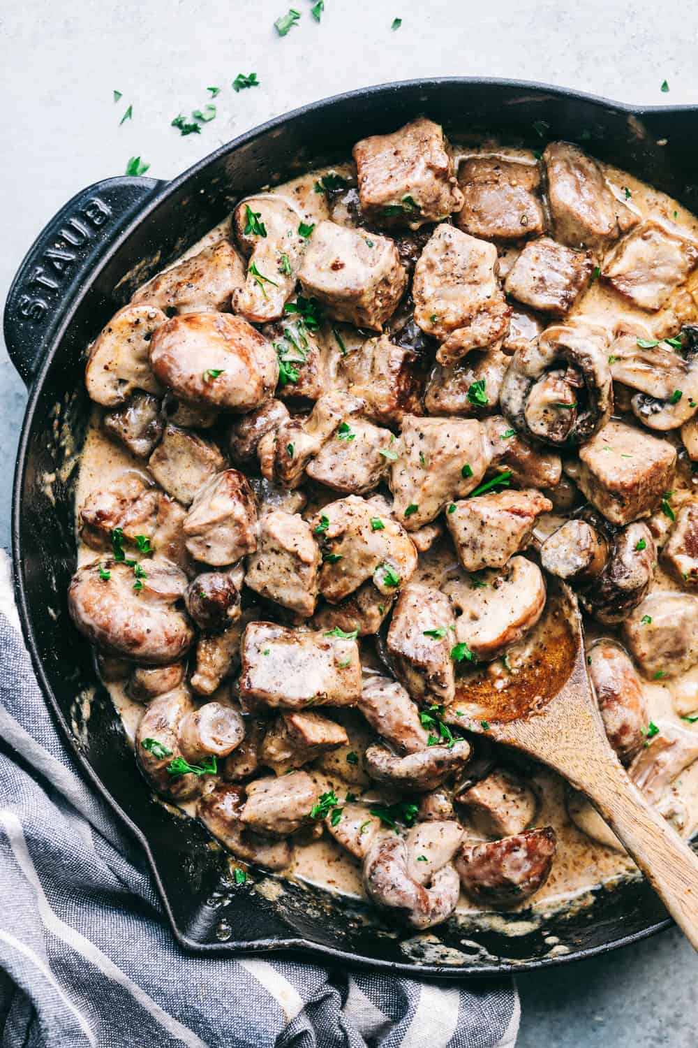 Creamy Garlic Steak Bites with Mushrooms - 68