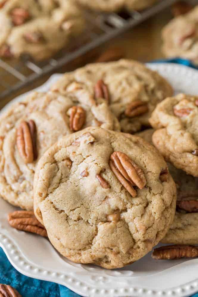 Plate of butter pecan cookies