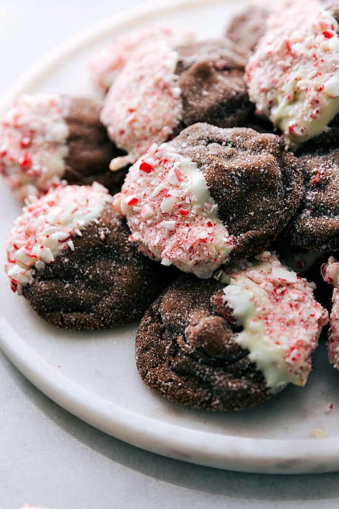 Chocolate Peppermint Gingersnaps on a plate 
