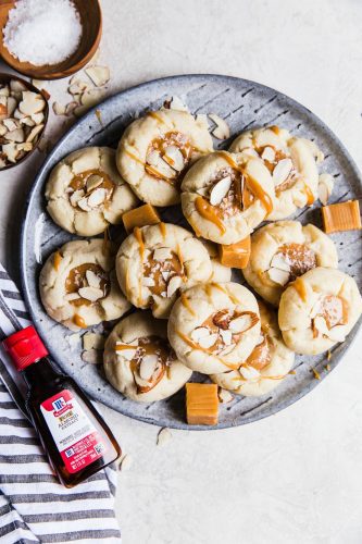 Almond Thumbprint Cookies With A Salted Caramel Center 8997