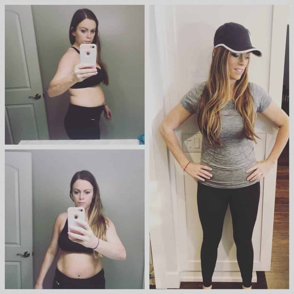 Before and after photos of Alyssa's weight loss journey.