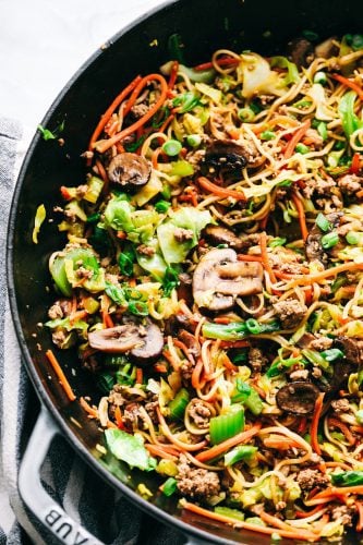 Egg Roll Noodle Skillet With Ground Pork The Recipe Critic 