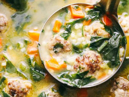 Italian Wedding Soup with Chicken Meatballs