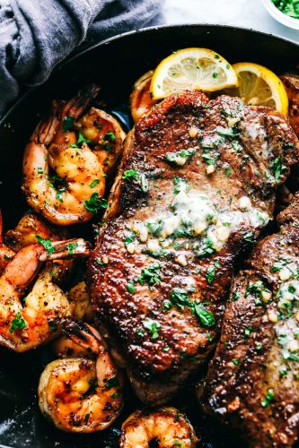 Skillet Garlic Butter Steak and Shrimp | The Recipe Critic