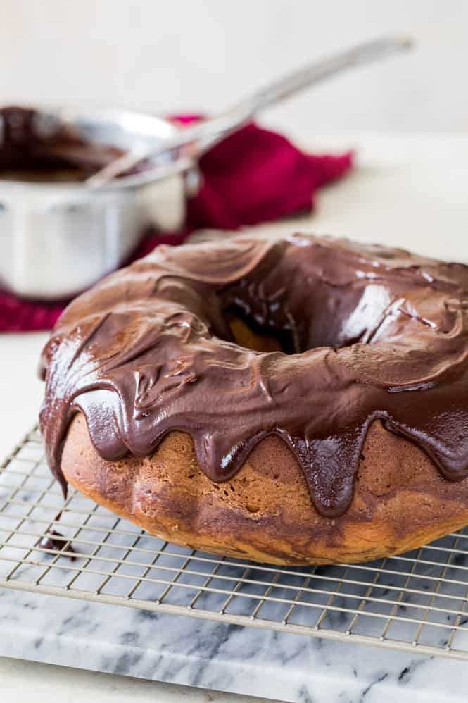  Marble Bundt Cake on a cooling rack.