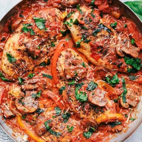 Creamy Skillet Chicken Cacciatore