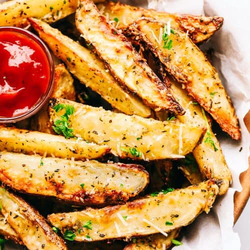 Garlic Parmesan Baked Potato Wedges | The Recipe Critic