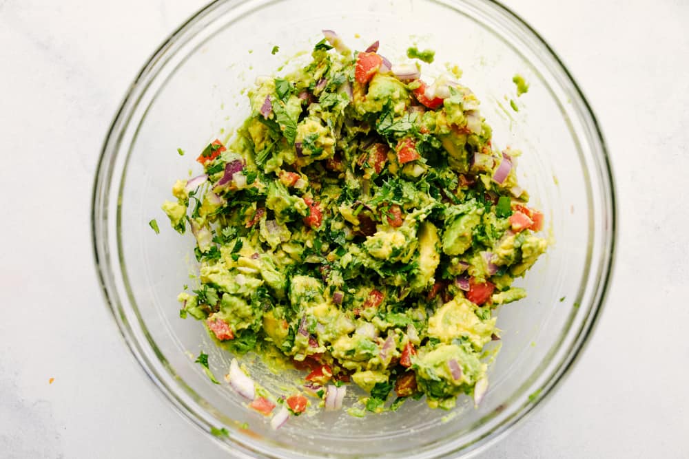 Avocado mixture in a bowl.