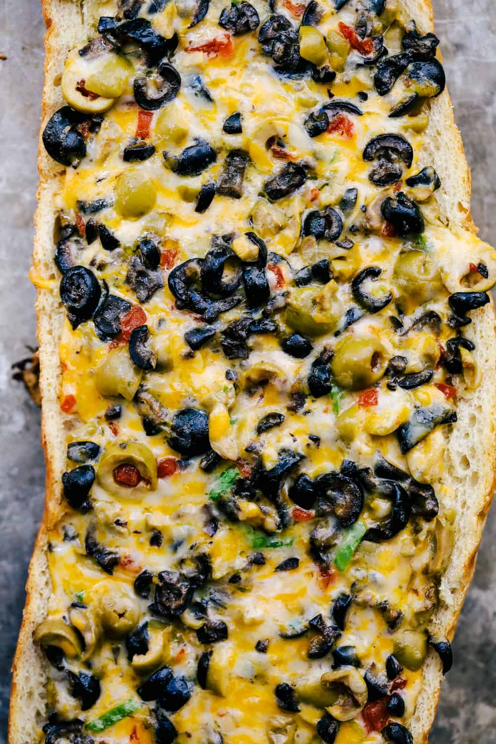 Areal view of Cheesy Olive Bread 