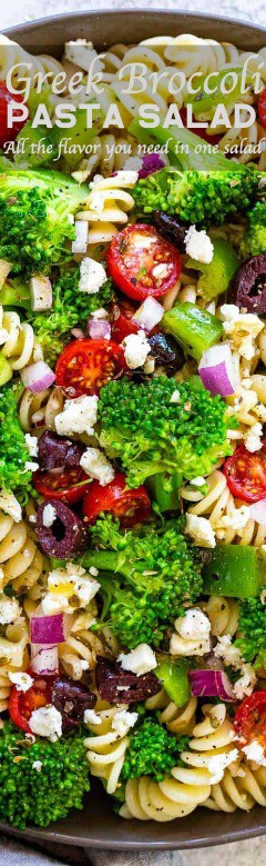 greek broccoli pasta salad