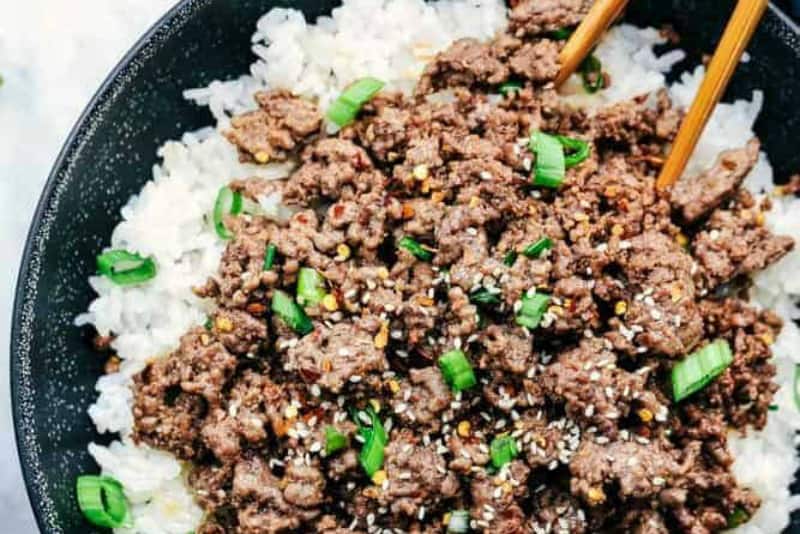 One-Pan Asian Ground Beef and Rice Recipe • FIVEheartHOME