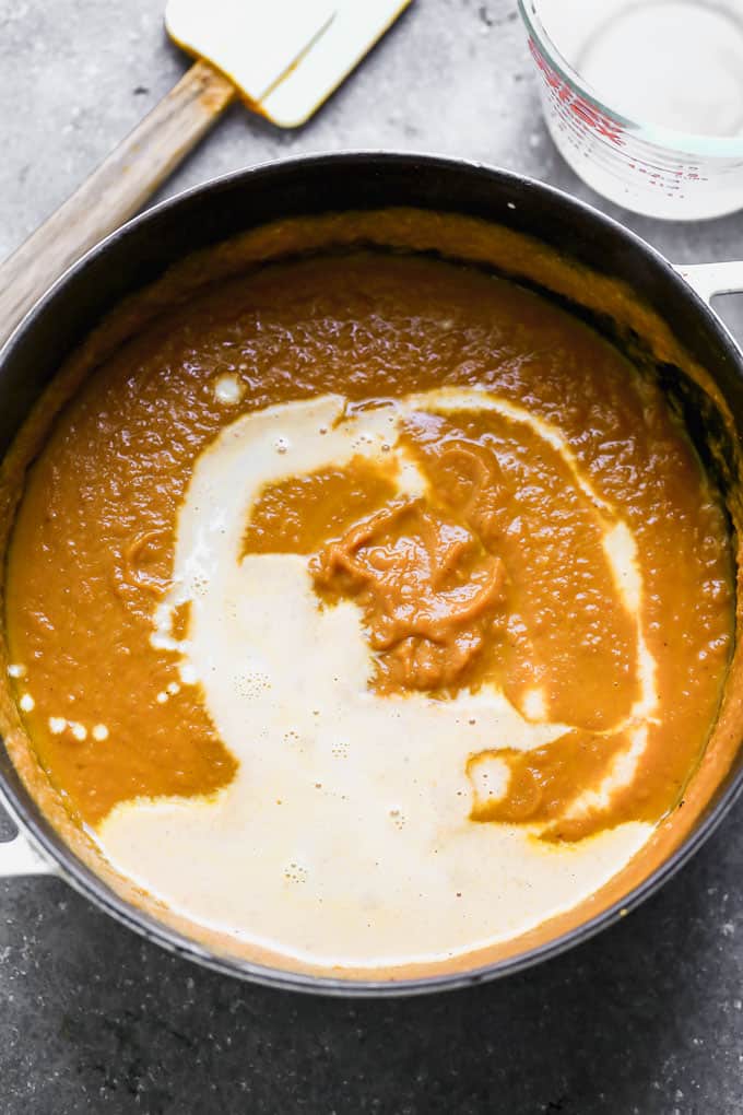 pumpkin soup in the pot