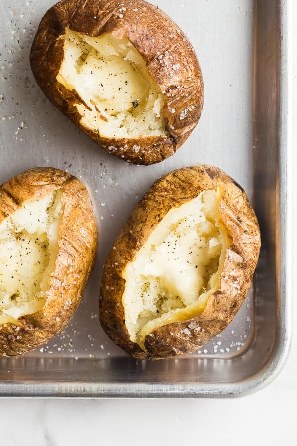 baked potatoes overhead