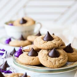 Peanut Butter Blossom Cookies on a plate