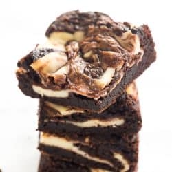 cream cheese brownies stack